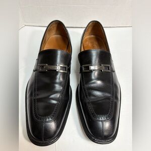 Salvatore Ferragamo Black Leather Horsebit Loafers Shoes Men's Size 11.5